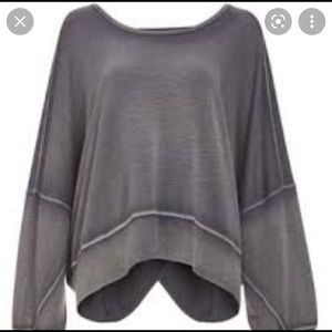 Free people - super soft oversized grey backless sweater